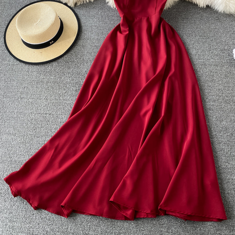 Simple V Neck Short Dress A Line Fashion Dress  10879