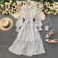 Fashionable A Line Polka Dot Long Sleeve Dress Fashion Dress  10924