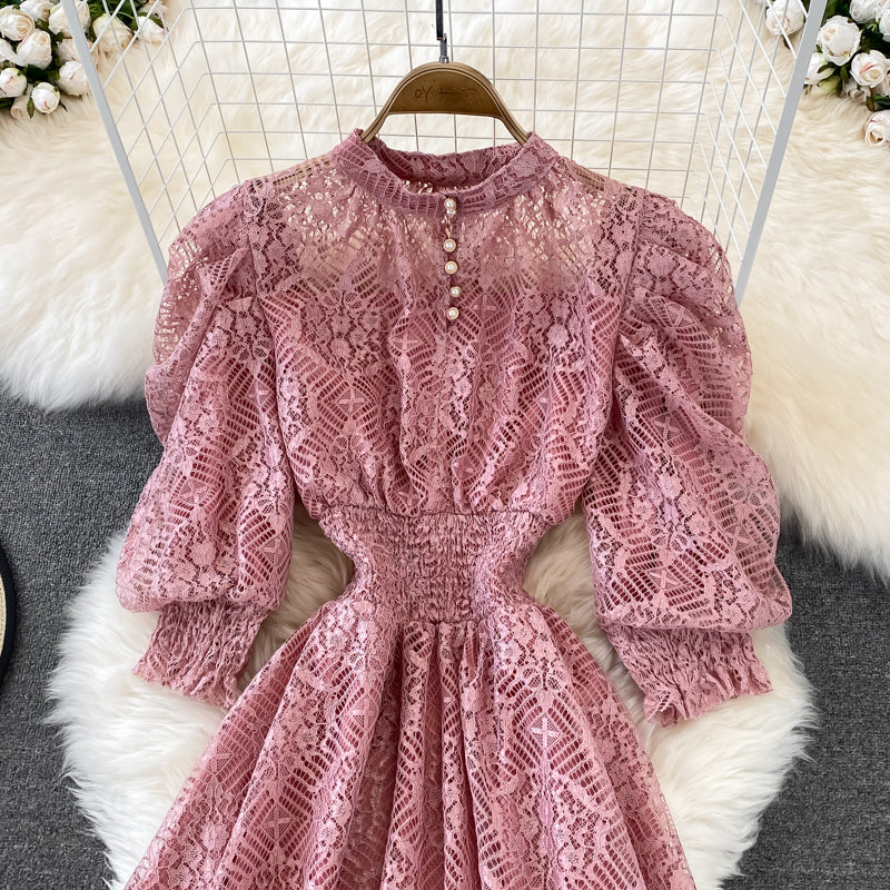 Cute Lace A Line Dress Lace Fashion Dress  10795