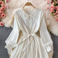 Cute A Line Short Dress Long Sleeve Fashion Dress  10806