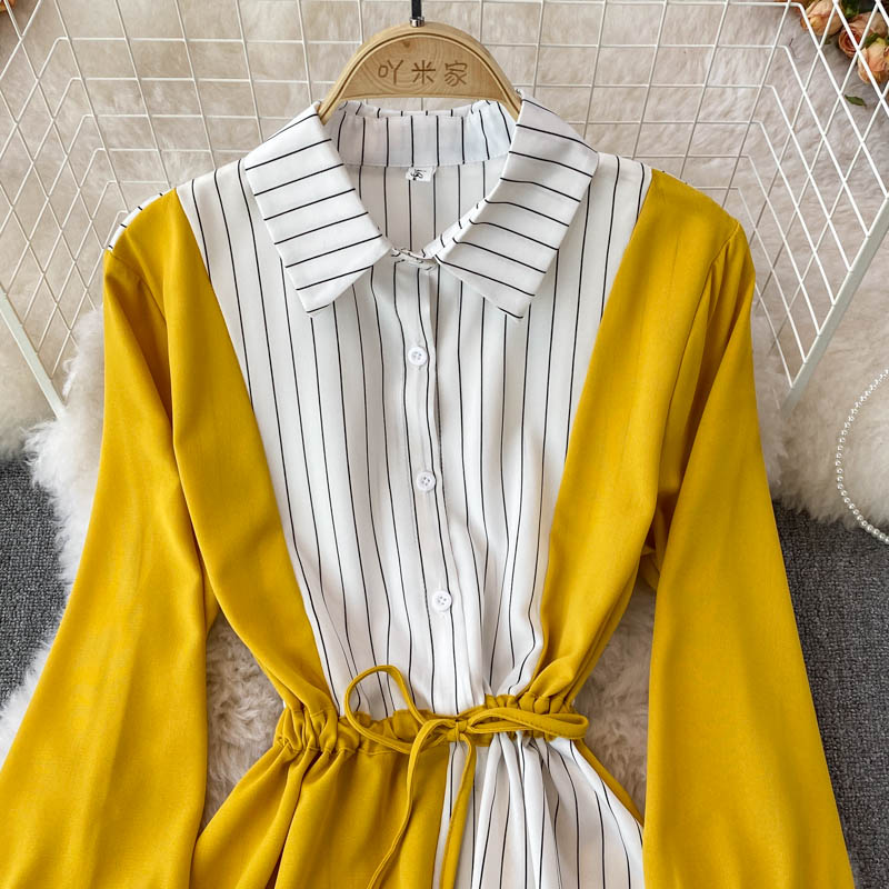 Simple A Line Striped Shirt Dress 10771 – girlhomeshops