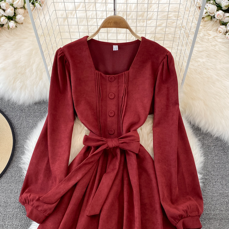 Cute A Line Long Sleeve Dress Fashion Dress  10829