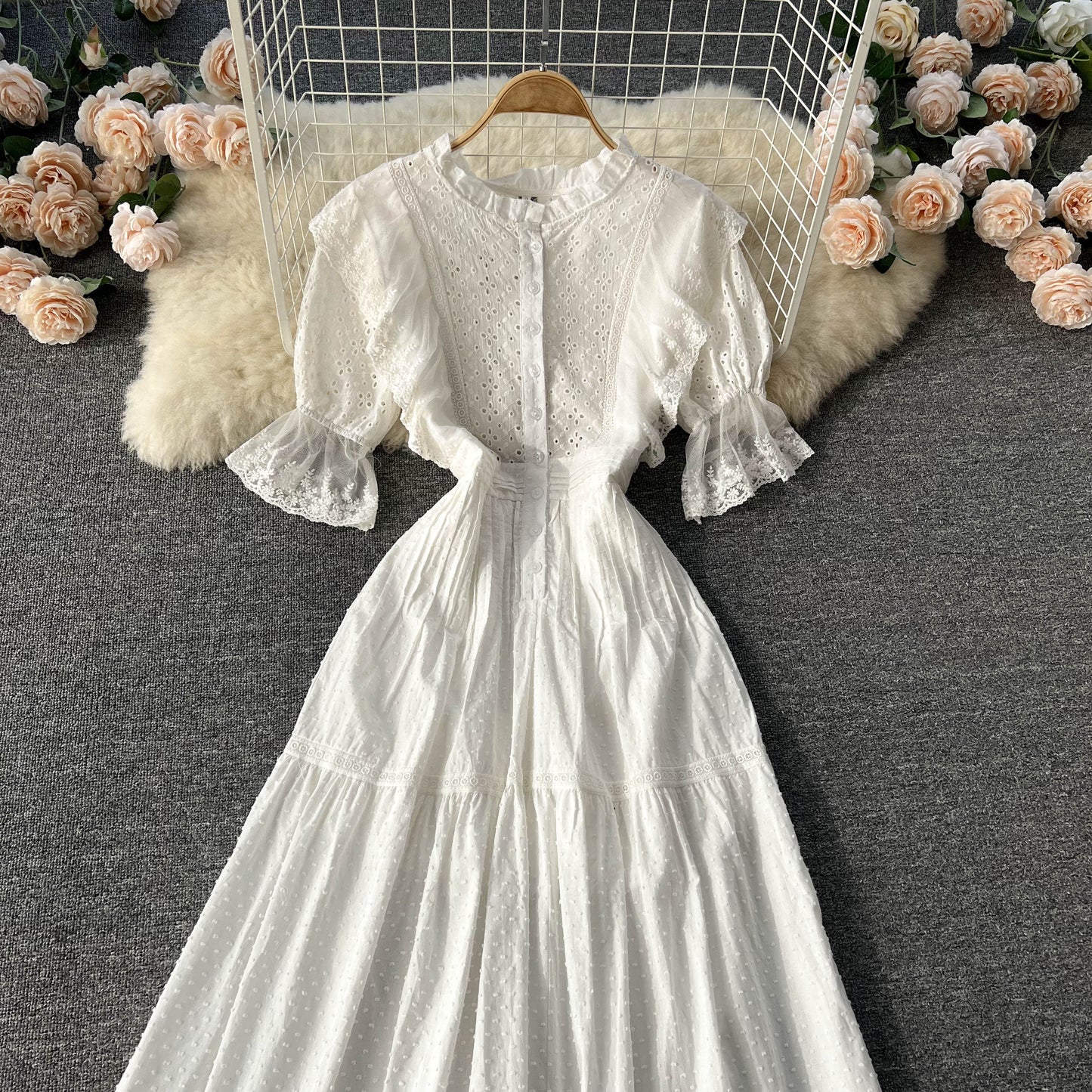 White A Line Short Dress Fashion Dress 10750