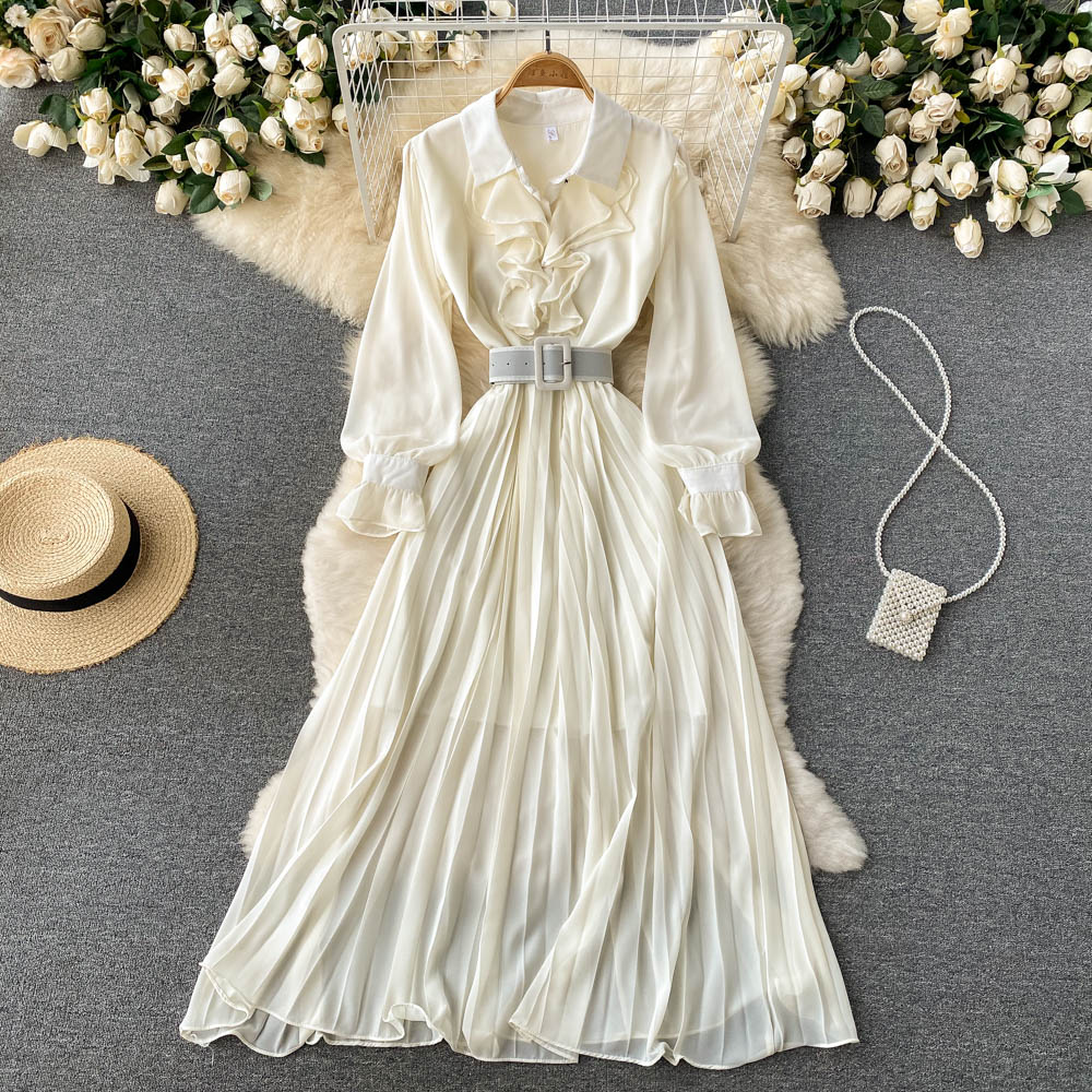 Elegant Chiffon Long Sleeve Dress Fashion Dress  10856
