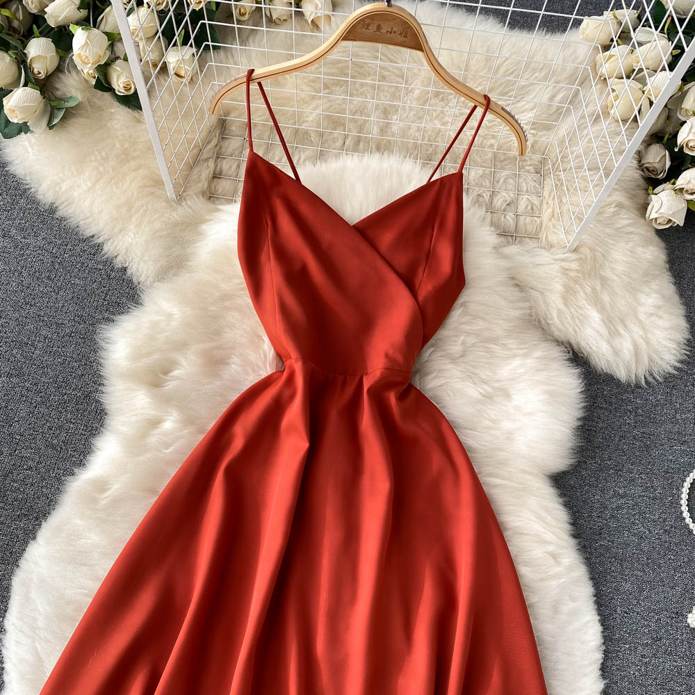 Cute V Neck Short A Line Dress Fashion Dress  10826