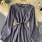 Simple Corduroy Long Sleeve Dress Fashion Dress  10887