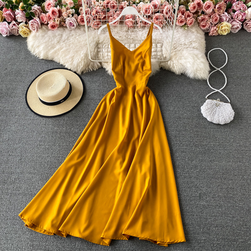 Simple V Neck Short Dress A Line Fashion Dress  10879