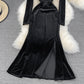 Black V Neck Long Sleeve Dress Fashion Dress  10844