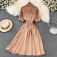 Chic Contrast Color Short-Sleeved Dress  10769