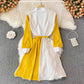 Simple A Line Striped Shirt Dress  10771
