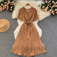 Robe courte en mousseline de soie à col en V mignonne Robe tendance 10816