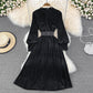 Elegant Velvet Long Sleeve Dress Fashion Dress  10849