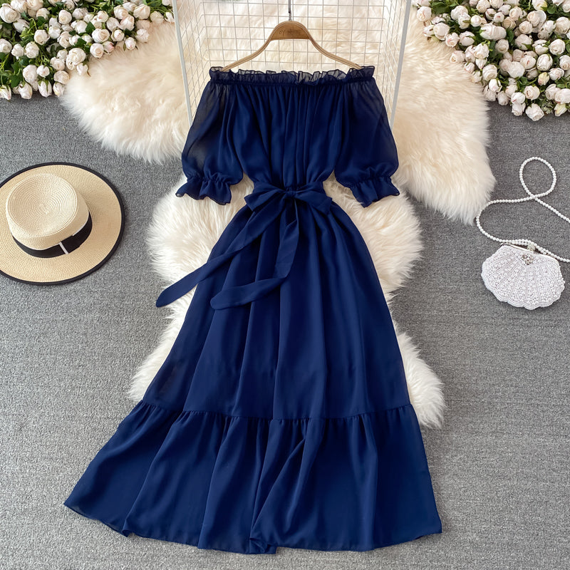 Simple Chiffon Short A Line Dress Fashion Dress  10837