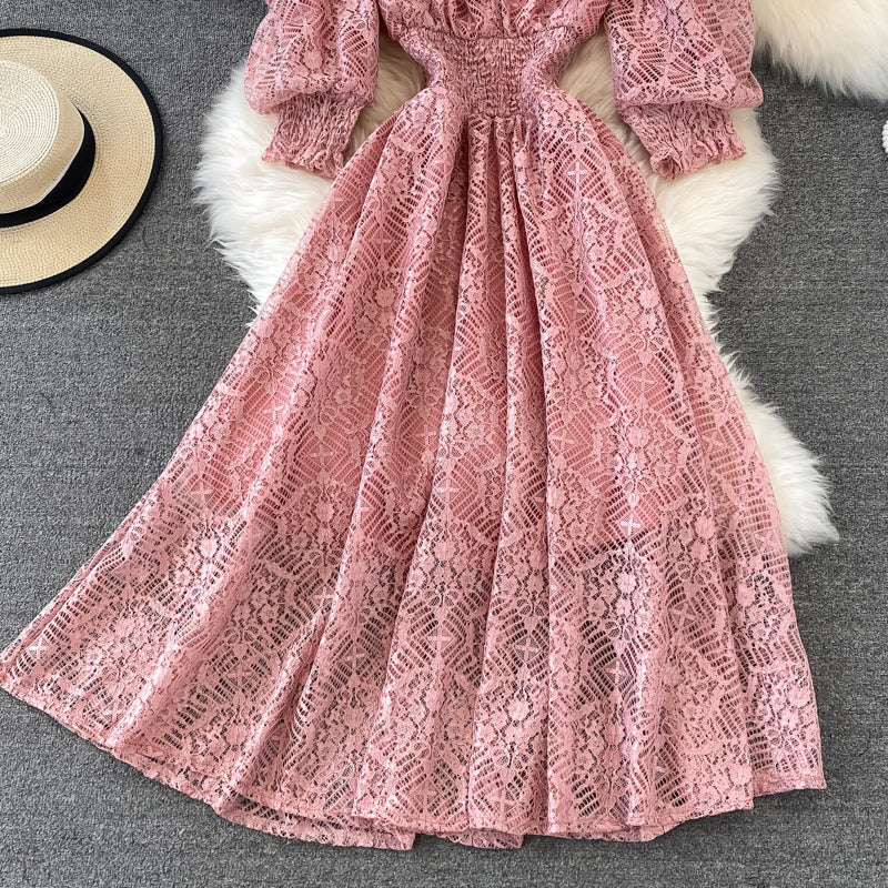 Cute Lace A Line Dress Lace Fashion Dress  10795