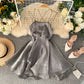 Gray Tulle Short Dress A Line Backless Dress  10817