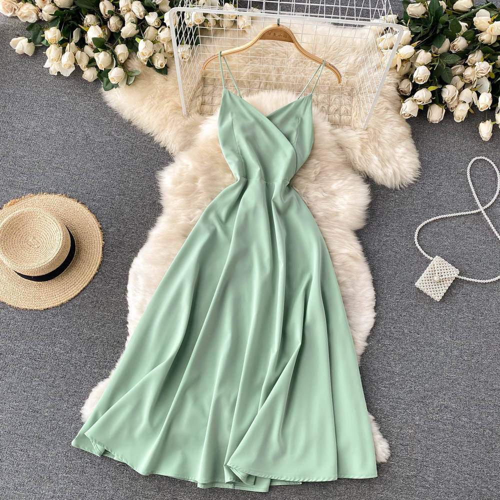 Cute V Neck Short A Line Dress Fashion Dress  10826