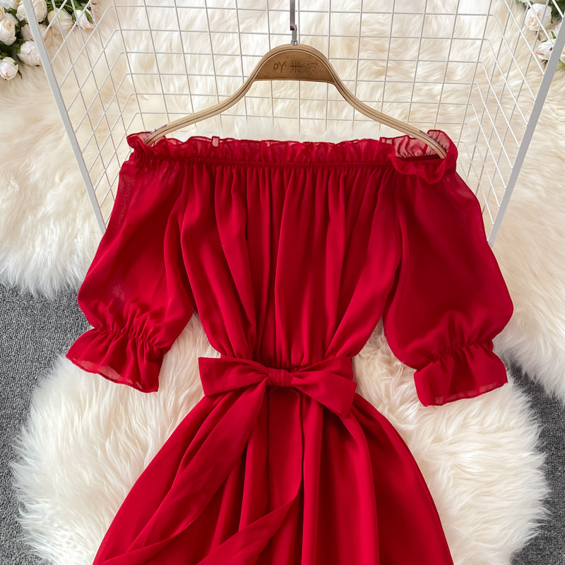 Simple Chiffon Short A Line Dress Fashion Dress  10837