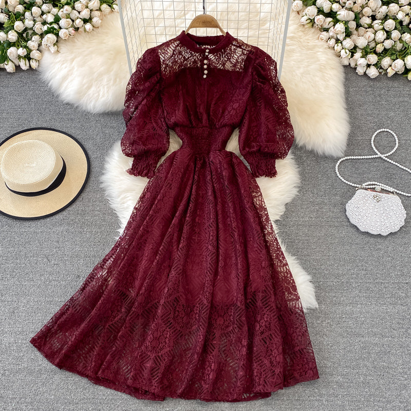 Cute Lace A Line Dress Lace Fashion Dress  10795