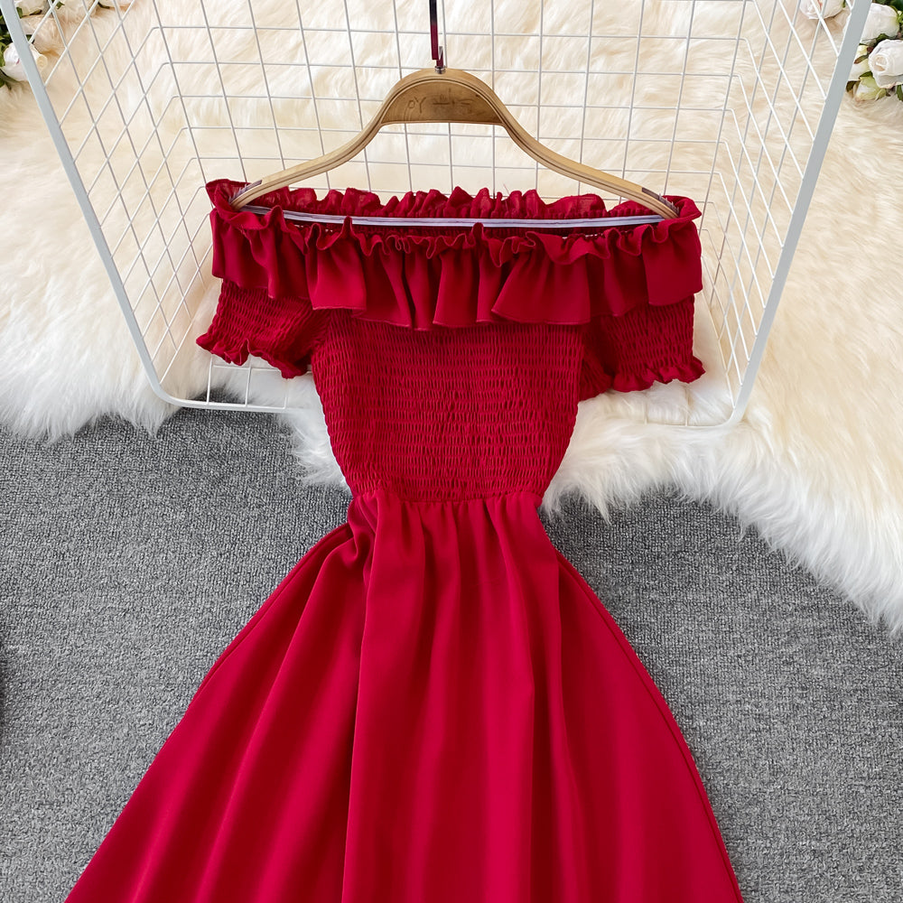 Cute A Line Off Shoulder Dress Short Dress  10723