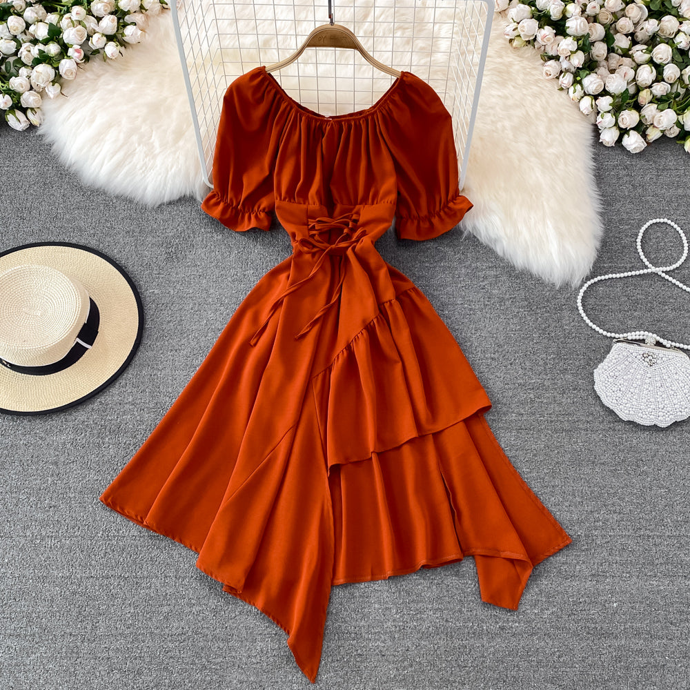 Robe simple à lacets avec robe irrégulière 10738