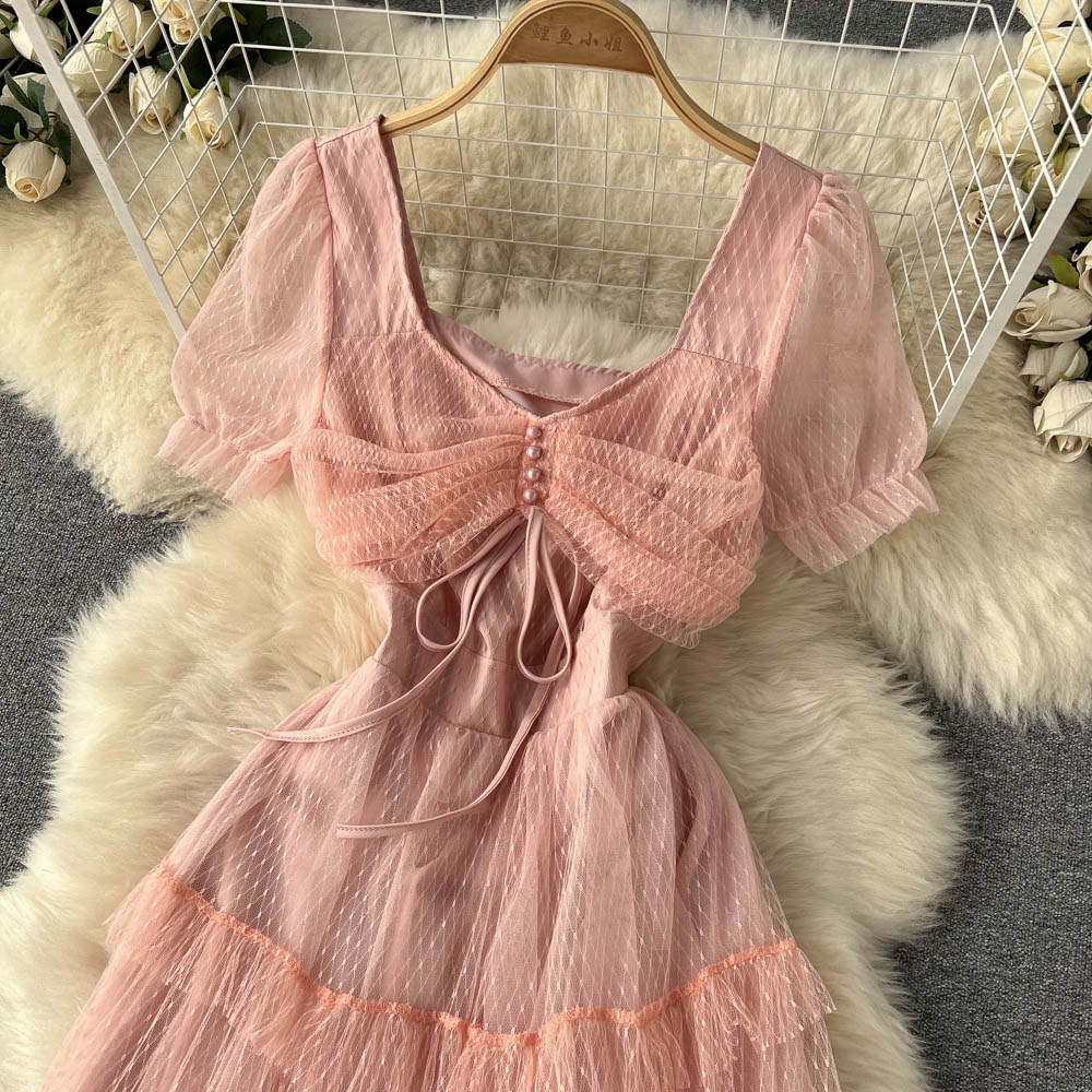 Robe courte en tulle mignonne Robe trapèze tendance 10719 