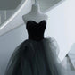 Black and gray tulle long prom dress A line evening dress  10517