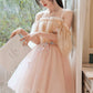 Cute tulle applique short prom dress homecoming dress  10608