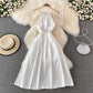 White A Line Backless Short Dress Fashion Dress  10717