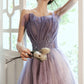 Purple tulle sequins long prom dress evening dress  10624
