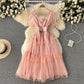 Robe courte en tulle mignonne Robe trapèze tendance 10719 