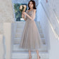 Cute tulle lace A line prom dress lace evening dress  10560