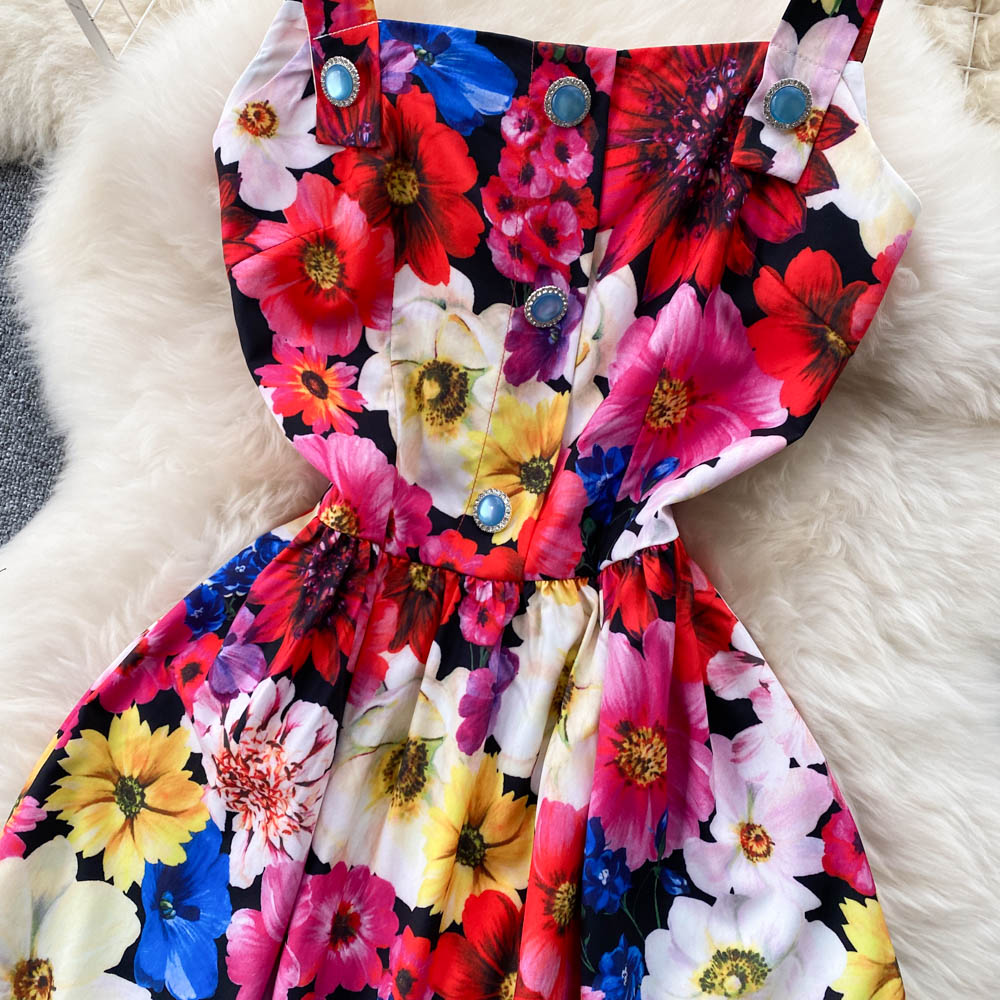 Cute A Line Floral Dress Fashion Dress  10663