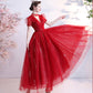 Red tulle short prom dress red homecoming dress  10353