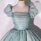 Green tulle long ball gown dress A line formal gown  10348