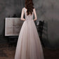 Elegant tulle long prom dress A line evening dress  10652