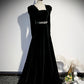 Black velvet long prom dress A line evening dress  10330