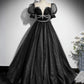 Shiny tulle sequins long prom dress A line evening gown  10380