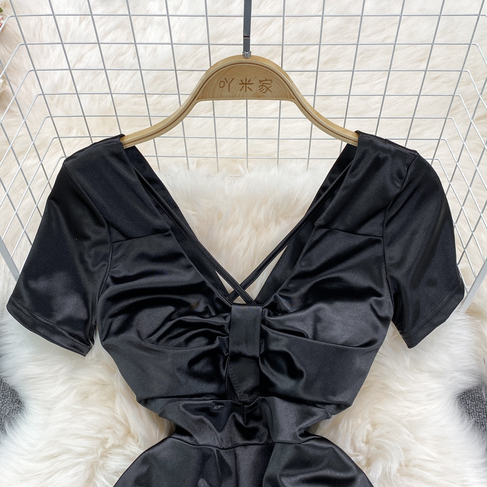 Sexy Bow Short A Line Dress Fashion Dress  10656
