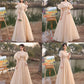 Cute tulle sequins long prom dress A line evening dress  10571