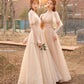 Cute tulle sequins long prom dress A line evening dress  10571