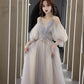 Cute tulle lace A line prom dress lace evening dress  10560