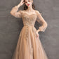 Elegant tulle lace long prom dress A line evening gown  10344