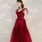 Red tulle short A line prom dress cocktail dress  10399