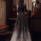 Black tulle lace long prom dress evening dress  10363