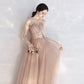 Stylish tulle lace long prom dress A line evening dress  10397