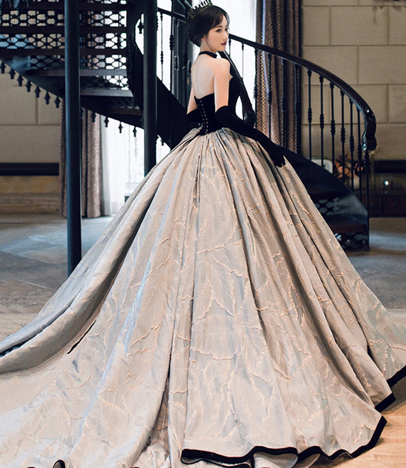 Amazing satin long ball gown dress formal dress  10471