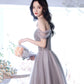 Cute tulle beads long prom dress A line evening gown  10319
