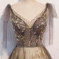 Elegant tulle sequins long prom dress evening gown  10230