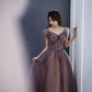 Cute tulle long prom dress A line evening gown  10280