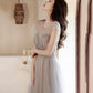 Cute tulle beads long prom dress A line evening gown  10279